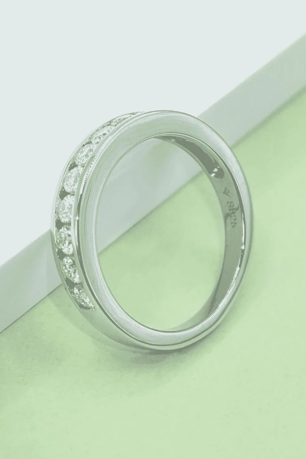 Stunning Moissanite Ring in 925 Sterling Silver with Platinum-Plated Finish