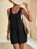 Full Size Knot Strap Romper with Pockets Plus Size - Store 42
