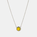 Sporty Element Resin Necklace Green Baseball Silver One Size