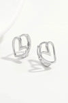 Elegant 925 Sterling Silver Heart Shape Earrings with Platinum Plating - Includes Gift Box - Store 42