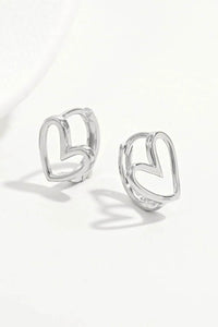 Elegant 925 Sterling Silver Heart Shape Earrings with Platinum Plating - Includes Gift Box - Store 42