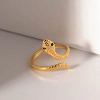 18K Gold-Plated Adjustable Snake Wrap Ring with Charming Serpent Design for Women - Store 42