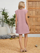 Round Neck Cap Sleeve Mini Dress