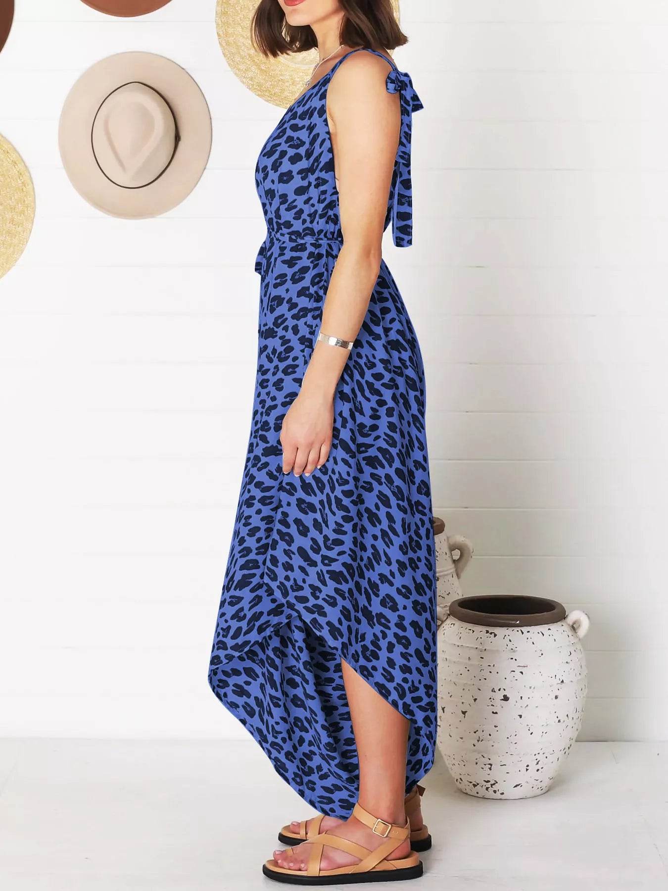 Full Size Leopard Print V-Neck Wide Leg Jumpsuit Plus Size - Store 42