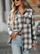 Oversized Plaid Button-Up Shirt