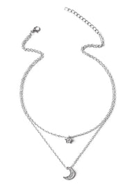 Elegant Double Layer Star And Moon Pendant Necklace - Celestial Gold-Plated Jewelry - Store 42