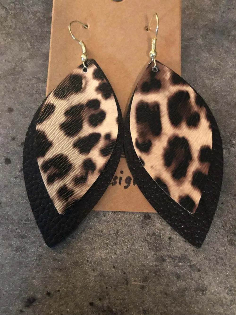 Elegant PU Leather Leaf Dangle Earrings - Stylish Alloy Jewelry for Chic Outfits - Store 42