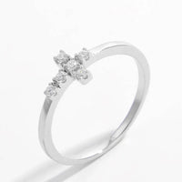 925 Sterling Silver & Zircon Cross Ring for Elegant Style - Durable & Imported Jewelry - Store 42