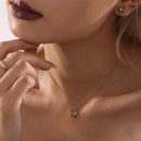 18K Gold-Plated Stainless Steel and Zircon Snowflake Necklace - Elegant Winter Jewelry - Store 42