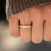 18K Gold-Plated 925 Sterling Silver Cross Ring with Zircon Stones - Elegant Religious Jewelry - Store 42