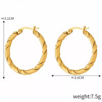 Elegant 18K Gold-Plated Hoop Earrings in Titanium Steel - Classic Fashion Jewelry - Store 42