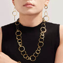 18K Gold-Plated Stainless Steel Chain Link Statement Necklace - 20.5 Inch Adjustable Length - Store 42