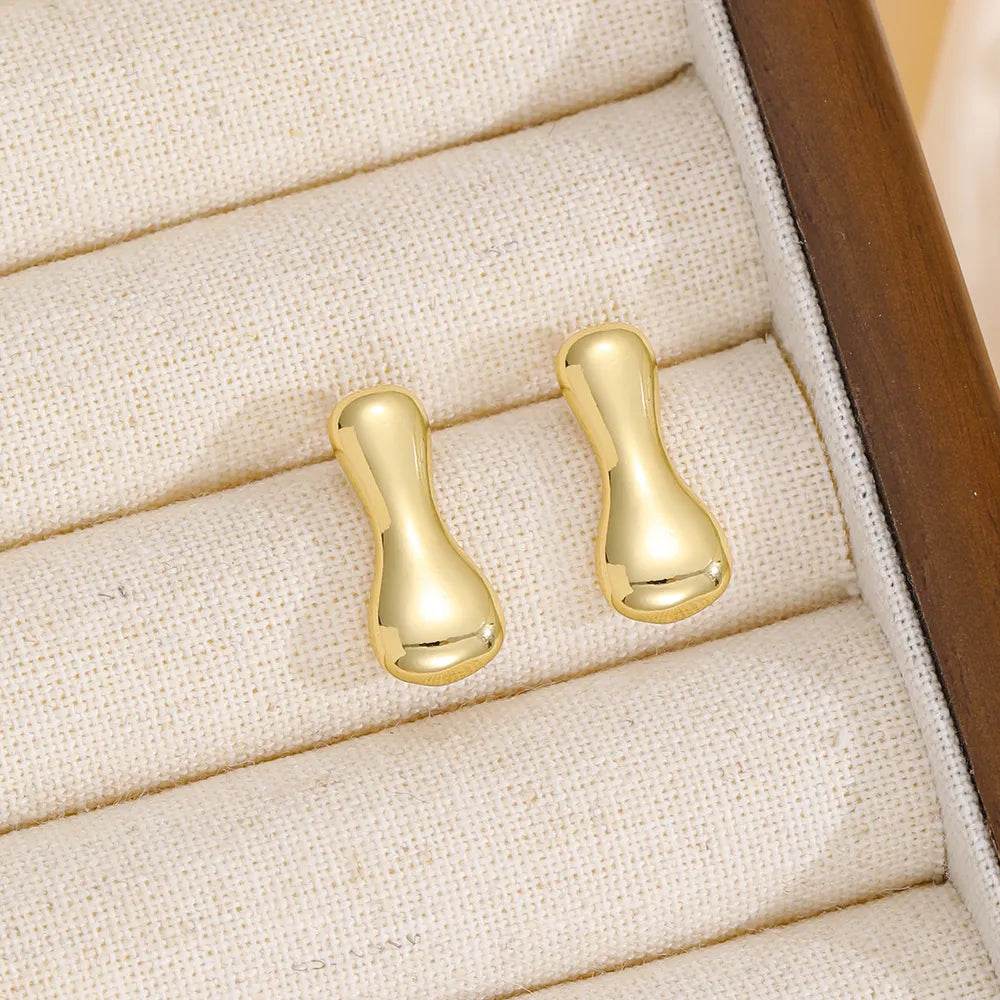 18K Gold-Plated Bubble Letter Stud Earrings - Unique Personalization, Lightweight Design - Store 42