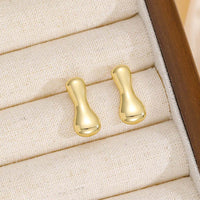 18K Gold-Plated Bubble Letter Stud Earrings - Unique Personalization, Lightweight Design - Store 42