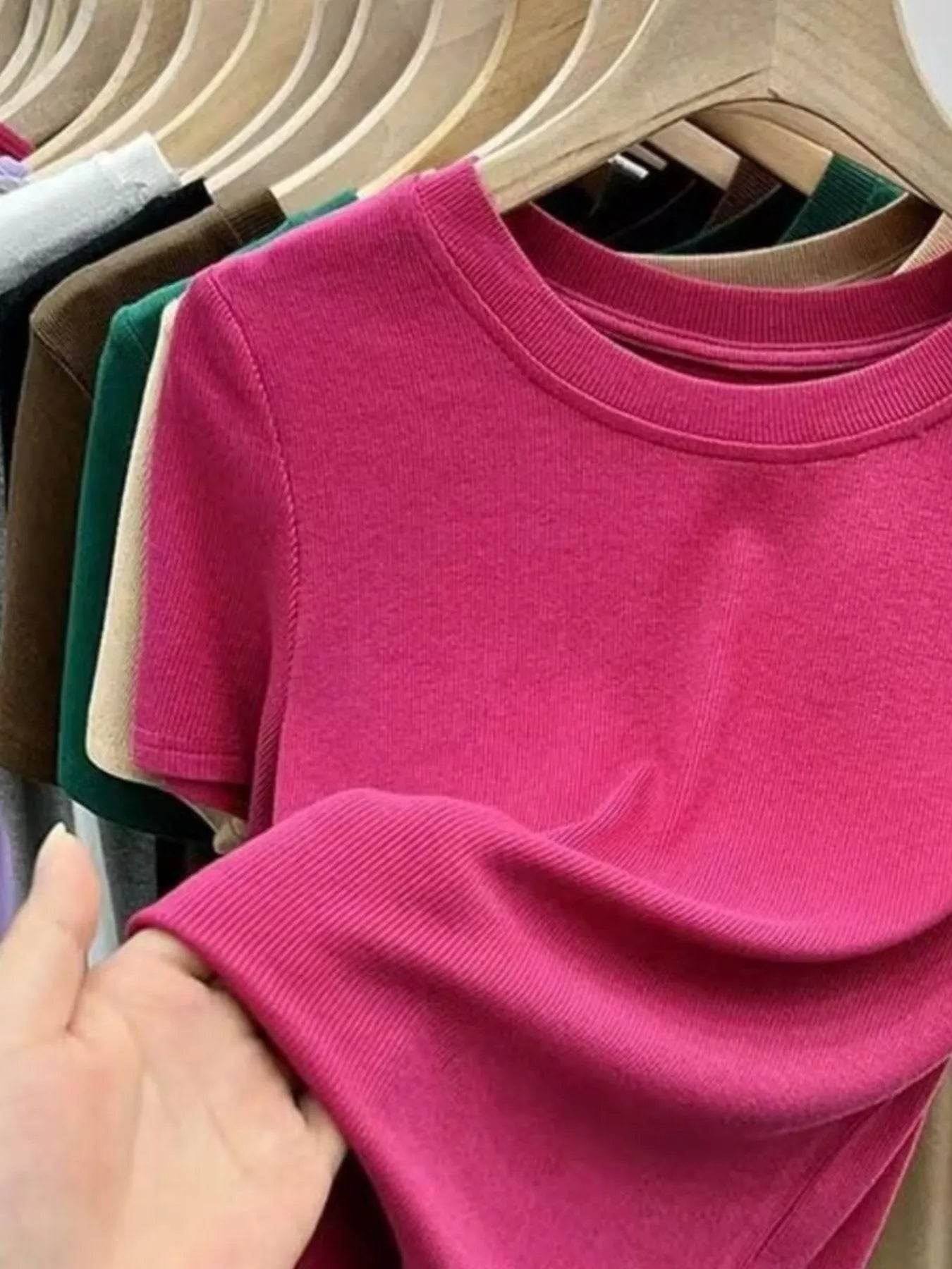 Slightly Stretchy 100% Polyester Crew Neck Short Sleeve T-Shirt for Everyday Comfort - Store 42