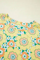 Floral Print Oversized T-Shirt with Round Neck - Soft Stretchy 95% Polyester Blend - Store 42