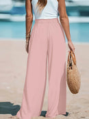 Full Size Drawstring Waist Wide Leg Pants Plus Size - Store 42