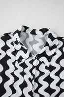 Button Down Contrast Striped Cover-Up