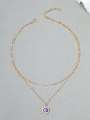 18K Gold-Plated Inlaid Zircon Layered Necklace