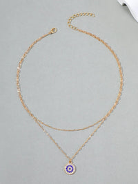 18K Gold-Plated Inlaid Zircon Layered Necklace