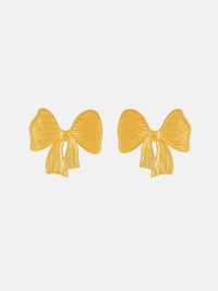 18K Gold-Plated Stainless Steel Bow Earrings and Necklace Set - Store 42