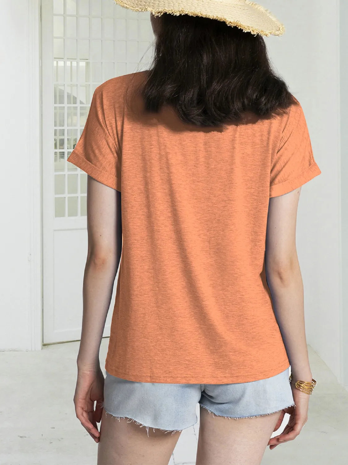 Notched Short Sleeve T-Shirt