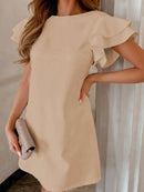 Ruffled Layered Short Sleeve Mini Dress
