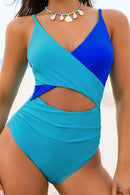 Cutout Spaghetti Strap One-Piece Swimwear Sky Blue