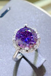 5 Carat Moissanite 925 Sterling Silver Ring Violet