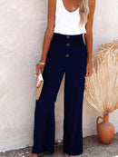 Full Size High-Waisted Textured Wide Leg Pants Plus Size - Store 42