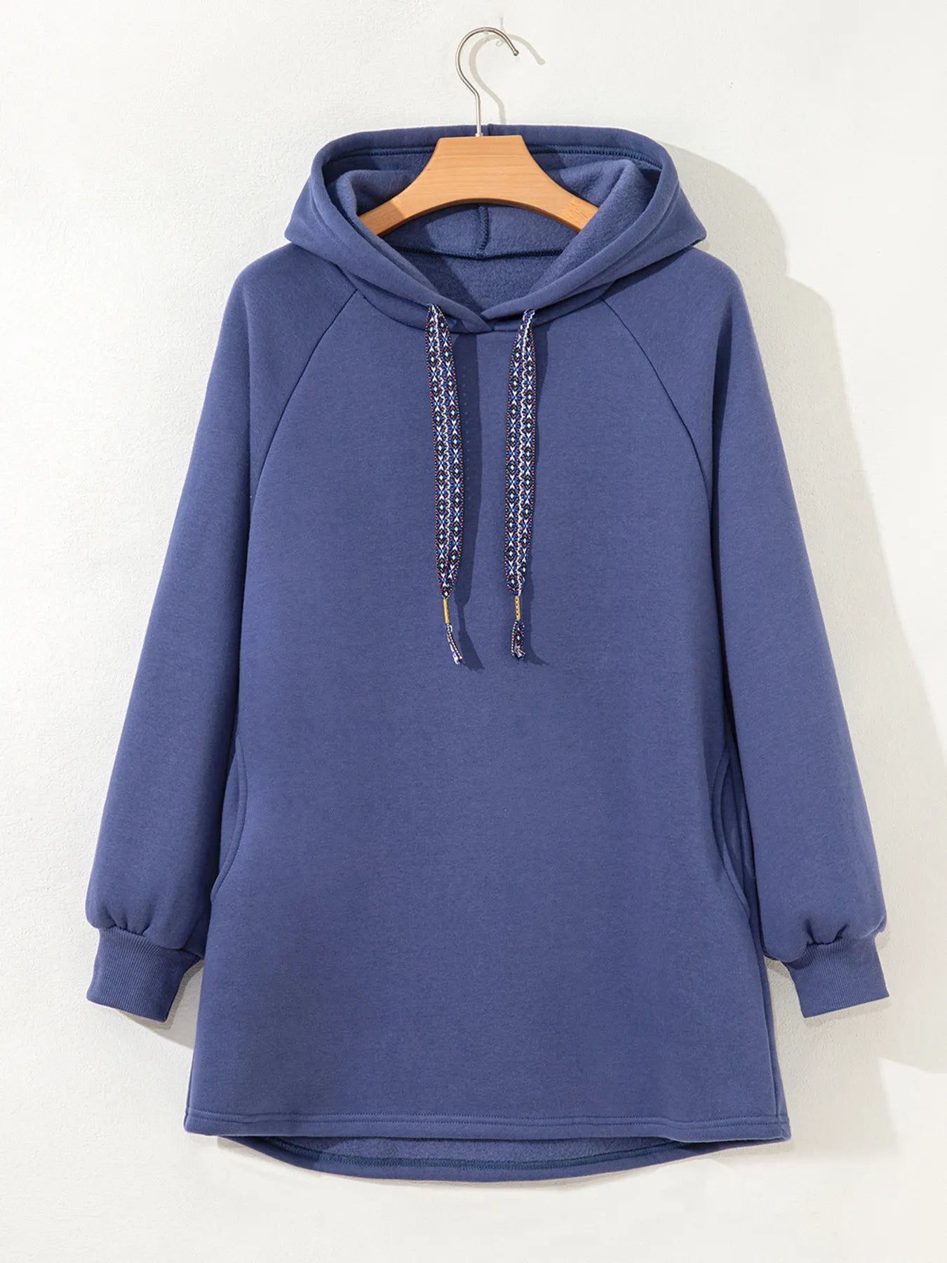 Fleece Lined Adjustable Drawstring Oversize Tunic Hoodie