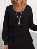 Full Size Layered Long Sleeve Mini Dress Plus Size - Store 42