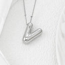Elegant Copper Bubble Letter Pendant Necklace - Platinum-Plated, 17.7 in Chain Length - Store 42