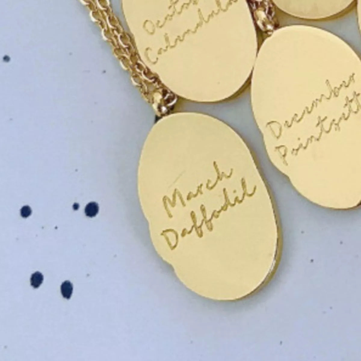 18K Gold-Plated Engraved Pendant Necklace