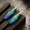 Elegant Copper & Natural Stone Geometric Earrings - 18K Gold-Plated Chic Jewelry - Store 42