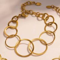 Elegant 18K Gold-Plated Titanium Steel Round Bracelet - Durable & Lightweight Design - Store 42