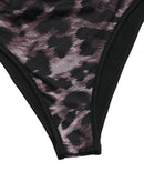 Leopard Print One Shoulder Long Sleeve Bodysuit - Store 42