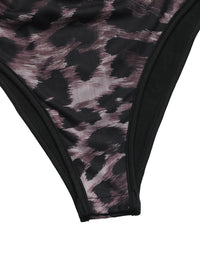 Leopard Print One Shoulder Long Sleeve Bodysuit - Store 42