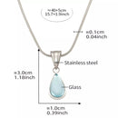 Elegant Stainless Steel Teardrop Necklace - 18K Gold-Plated & Platinum-Plated Design - Store 42