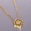 925 Sterling Silver Moissanite Leaf Clover Necklace Gold One Size