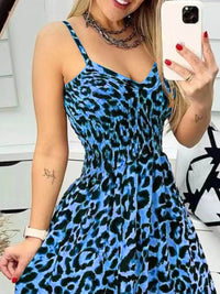Full Size Leopard Print Spaghetti Strap Maxi Dress Plus Size - Store 42