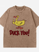 Stylish Duck Graphic Oversized T-Shirt for Comfort - 100% Polyester, Machine Washable - Store 42