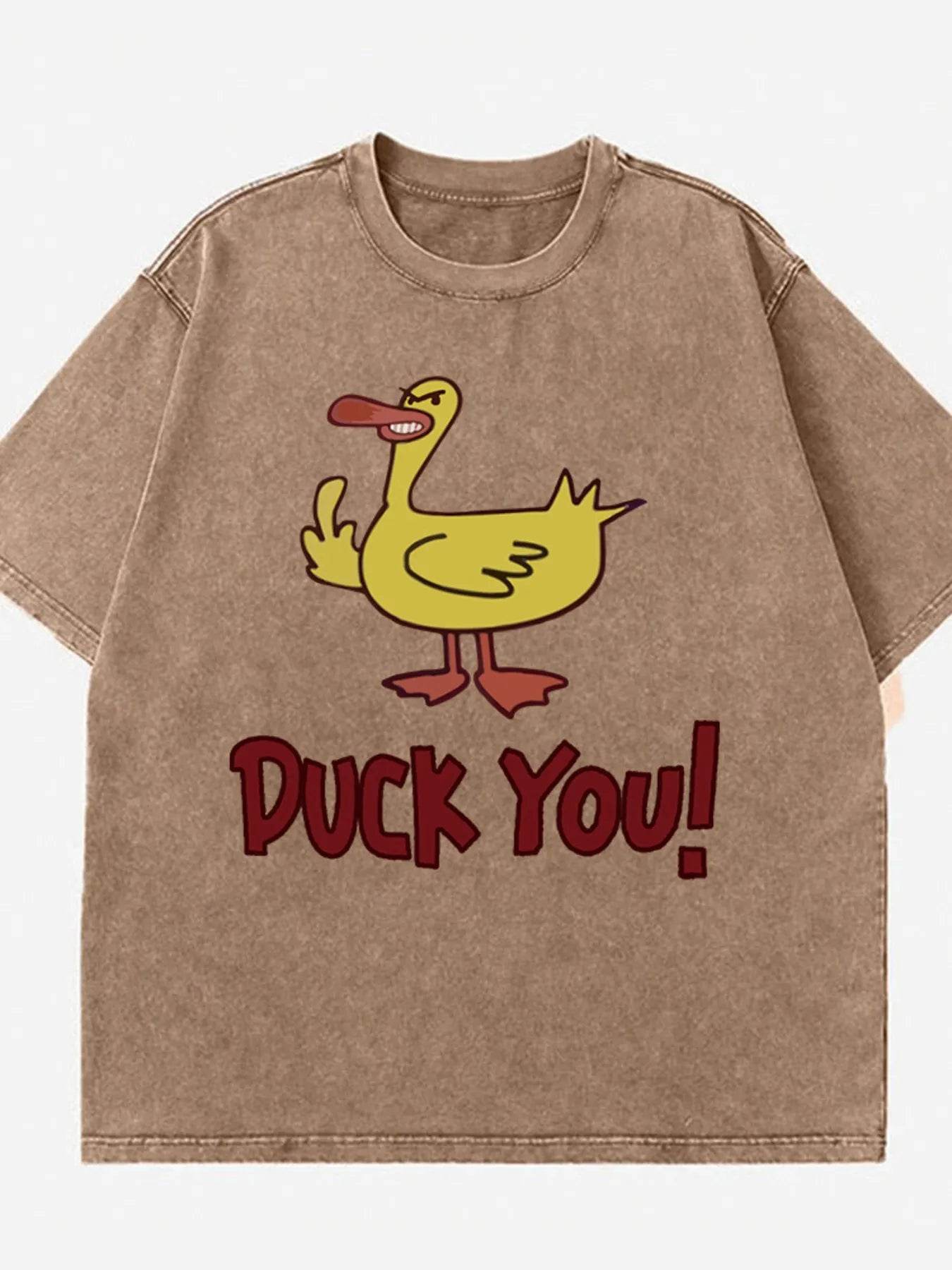Stylish Duck Graphic Oversized T-Shirt for Comfort - 100% Polyester, Machine Washable - Store 42