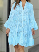 Full Size Eyelet Ruffled Hem Tiered Dress Plus Size - Store 42