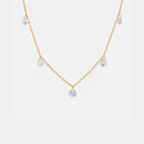 18K Gold-Plated Stainless Steel Rhinestone Charm Necklace with Extension Chain - Store 42
