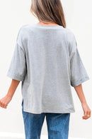 Trendy High Raglan V Neck Oversized T Shirt - Half Sleeve, Stretchy Fabric, Casual Chic - Store 42