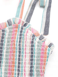 Contrast Striped Square Neck Cami Dress