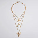 Alloy Three-Layered Bull Head Pendant Necklace