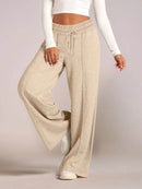 Full Size Drawstring Relaxed Fit Wide Leg Pants Plus Size - Store 42