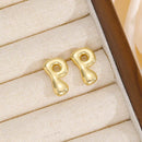 18K Gold-Plated Bubble Letter Stud Earrings - Unique, Dainty & Lightweight for Everyday Wear - Store 42